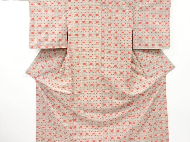 抽象模様織り出し手織り紬着物